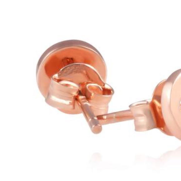 Sterling Silver LIBRA Earrings Rose Gold Plated - Picture 2 of 3